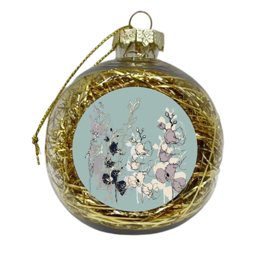 Floral Sketch - xmas bauble by Charlene Marriott