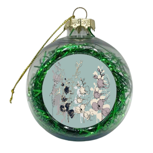 Floral Sketch - xmas bauble by Charlene Marriott