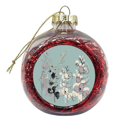 Floral Sketch - xmas bauble by Charlene Marriott