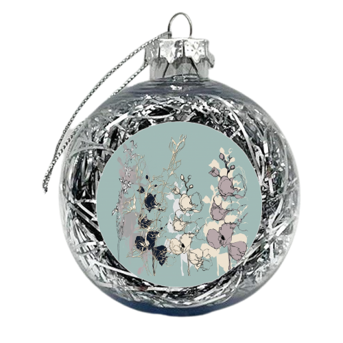 Floral Sketch - xmas bauble by Charlene Marriott
