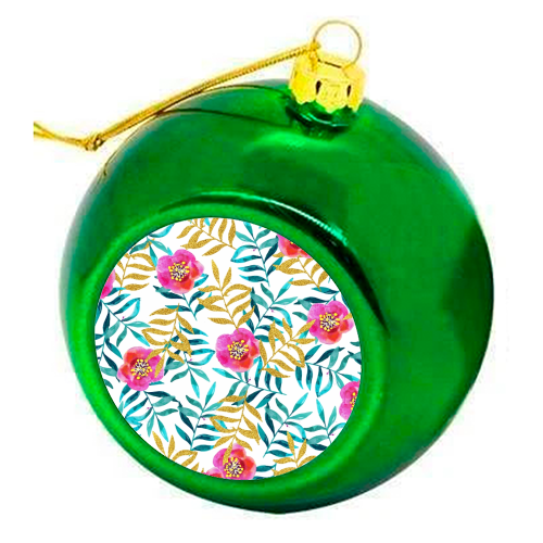 Floral Sweetness - colourful christmas bauble by Uma Prabhakar Gokhale