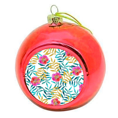 Floral Sweetness - colourful christmas bauble by Uma Prabhakar Gokhale