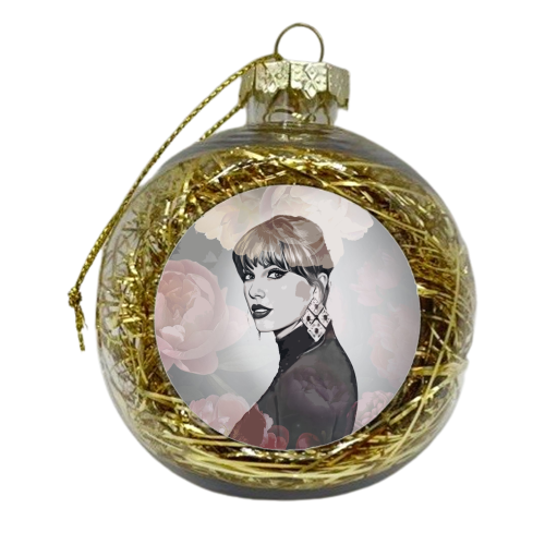 Floral T - xmas bauble by DOLLY WOLFE