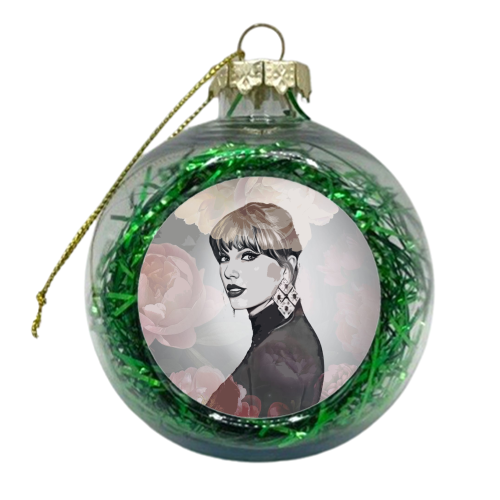 Floral T - xmas bauble by DOLLY WOLFE