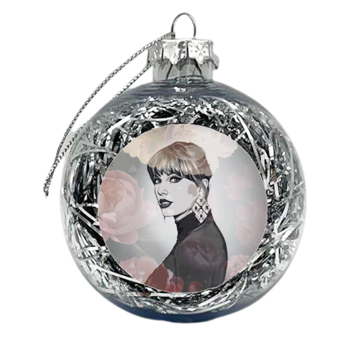 Floral T - xmas bauble by DOLLY WOLFE