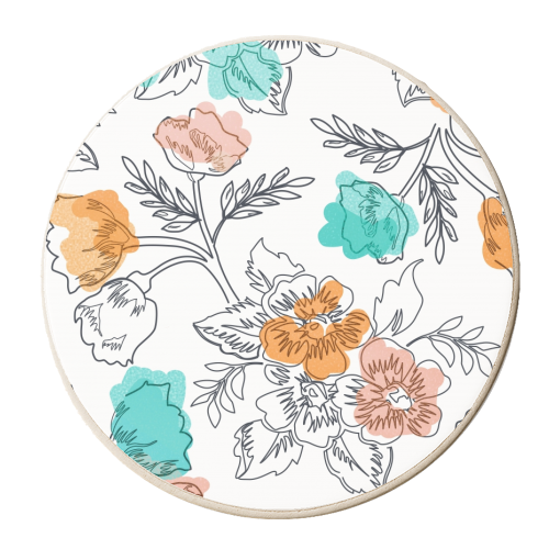 Floral Thoughts - personalised beer coaster by Uma Prabhakar Gokhale