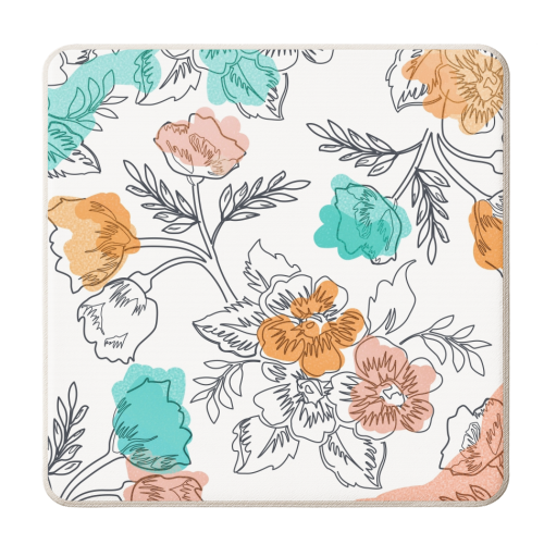 Floral Thoughts - personalised beer coaster by Uma Prabhakar Gokhale