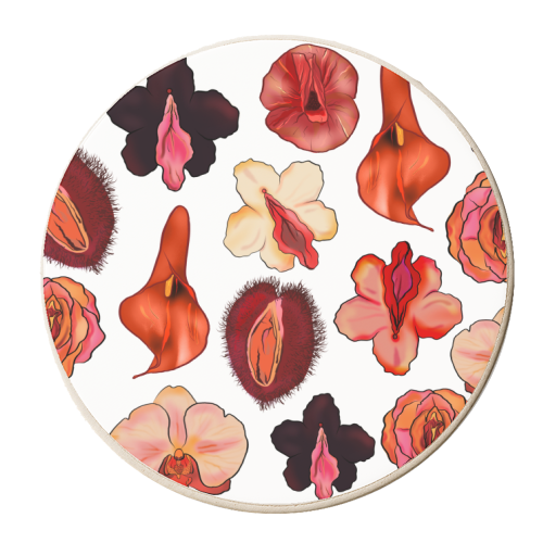 Floral Vagina - personalised beer coaster by Niomi Fogden