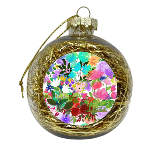 Floral Watercolours - xmas bauble by Riad Mannan