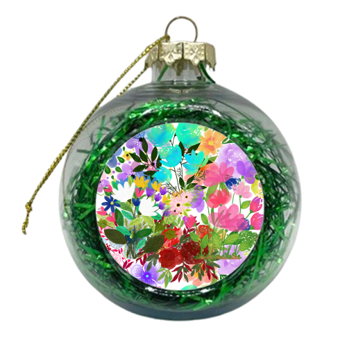 Floral Watercolours - xmas bauble by Riad Mannan