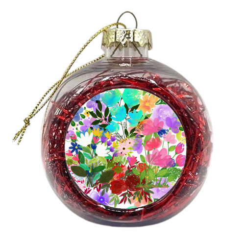 Floral Watercolours - xmas bauble by Riad Mannan