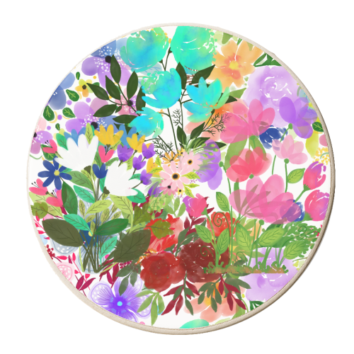 Floral Watercolours - personalised beer coaster by Riad Mannan