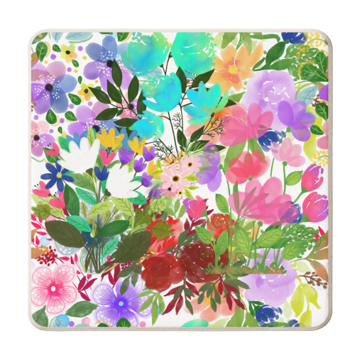 Floral Watercolours - personalised beer coaster by Riad Mannan