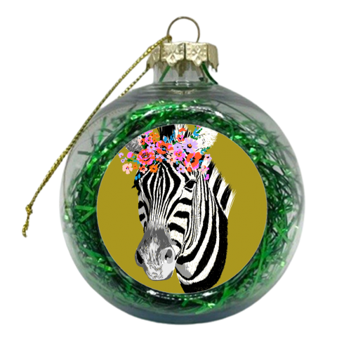 FLORAL ZEBRA - xmas bauble by PEARL & CLOVER
