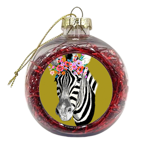 FLORAL ZEBRA - xmas bauble by PEARL & CLOVER
