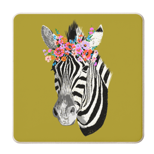 FLORAL ZEBRA - personalised beer coaster by PEARL & CLOVER