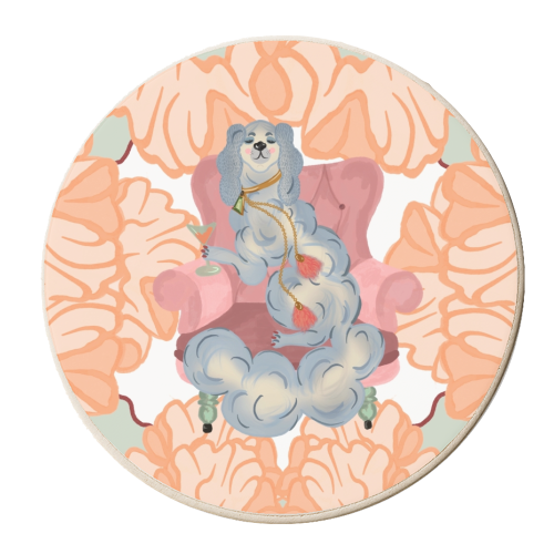 Florally Fabulous Staffordshire Dog Figurine - personalised beer coaster by Steph Pryor