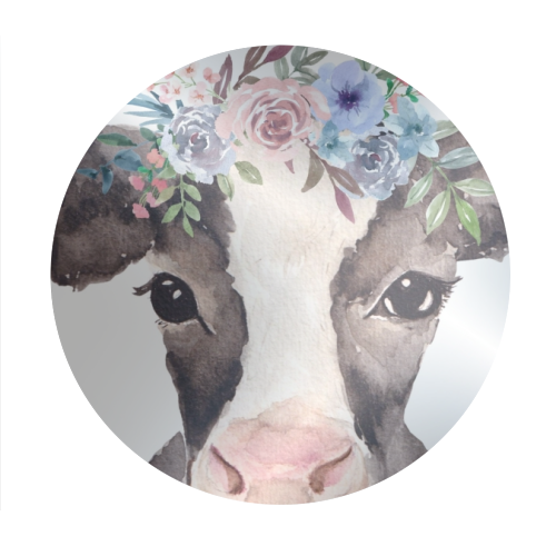 flower cow mugshot. - Circle Sticker by Linbylane