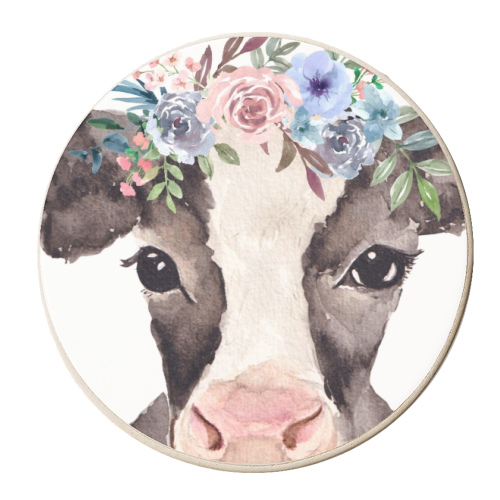 flower cow mugshot. - personalised beer coaster by Linbylane