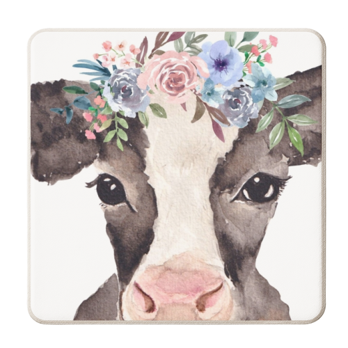 flower cow mugshot. - personalised beer coaster by Linbylane