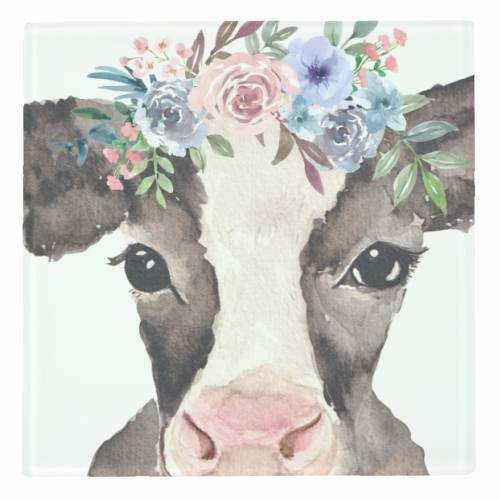 flower cow mugshot. - personalised beer coaster by Linbylane
