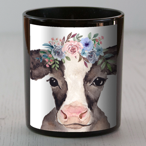 flower cow mugshot. - scented candle by Linbylane