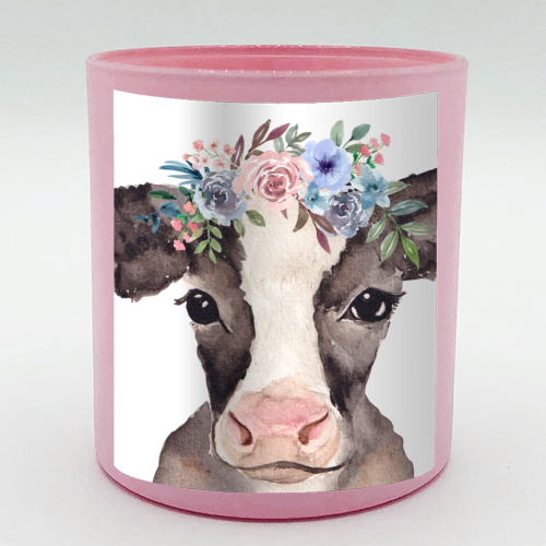 flower cow mugshot. - scented candle by Linbylane