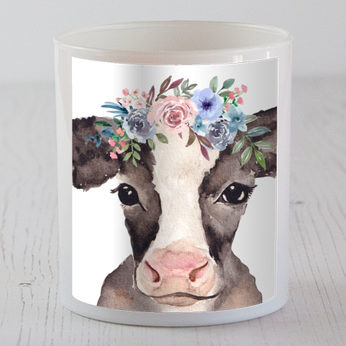 flower cow mugshot. - scented candle by Linbylane