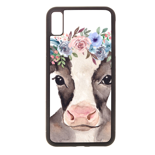 flower cow mugshot. - stylish phone case by Linbylane