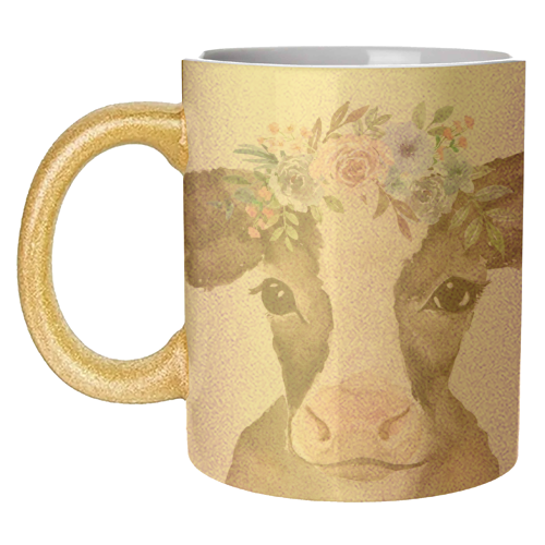 flower cow mugshot. - unique mug by Linbylane