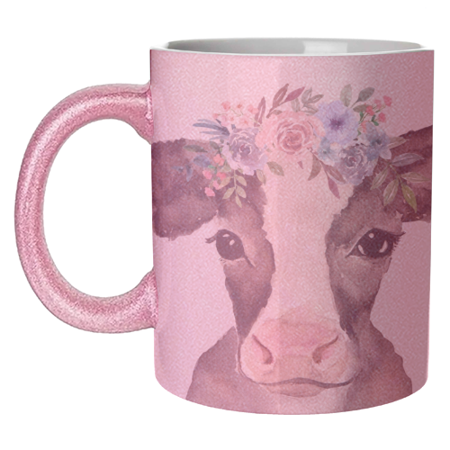 flower cow mugshot. - unique mug by Linbylane