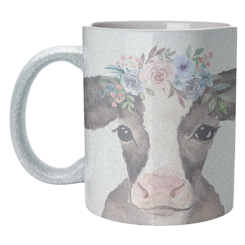 flower cow mugshot. - unique mug by Linbylane