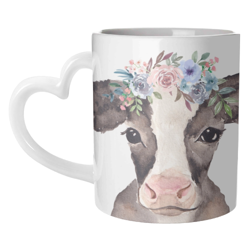 flower cow mugshot. - unique mug by Linbylane