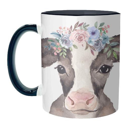 flower cow mugshot. - unique mug by Linbylane