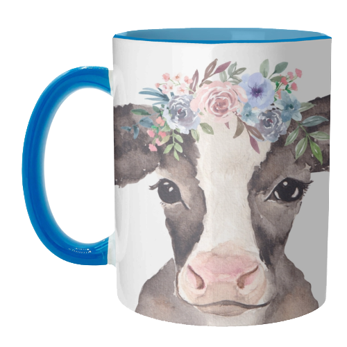 flower cow mugshot. - unique mug by Linbylane