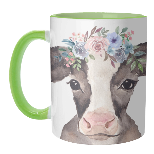 flower cow mugshot. - unique mug by Linbylane