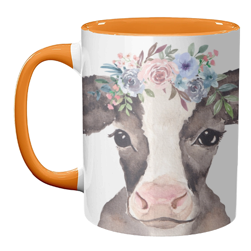 flower cow mugshot. - unique mug by Linbylane