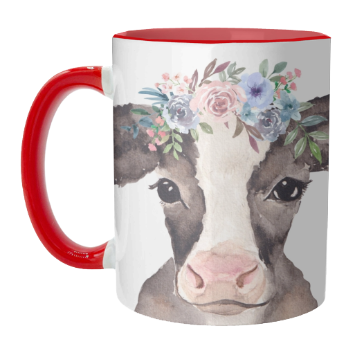 flower cow mugshot. - unique mug by Linbylane