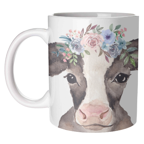 flower cow mugshot. - unique mug by Linbylane