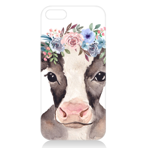 flower cow mugshot. - unique phone case by Linbylane