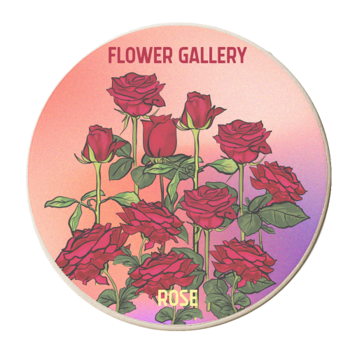 Flower Gallery Roses - personalised beer coaster by EZbie