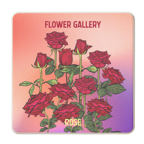 Flower Gallery Roses - personalised beer coaster by EZbie