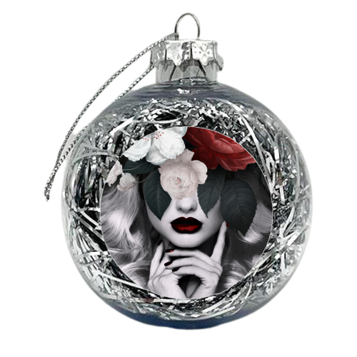 Flower lady II - xmas bauble by Larissa Grace