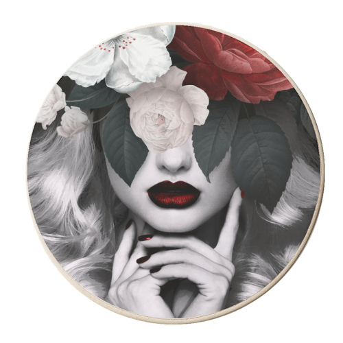 Flower lady II - personalised beer coaster by Larissa Grace