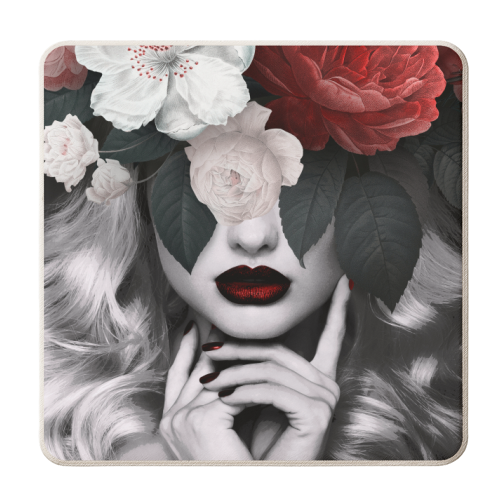 Flower lady II - personalised beer coaster by Larissa Grace