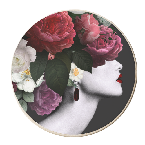Flower lady - personalised beer coaster by Larissa Grace