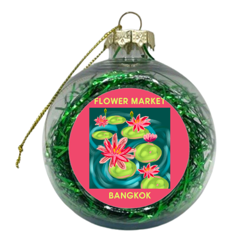Flower Market Bangkok - xmas bauble by EZbie