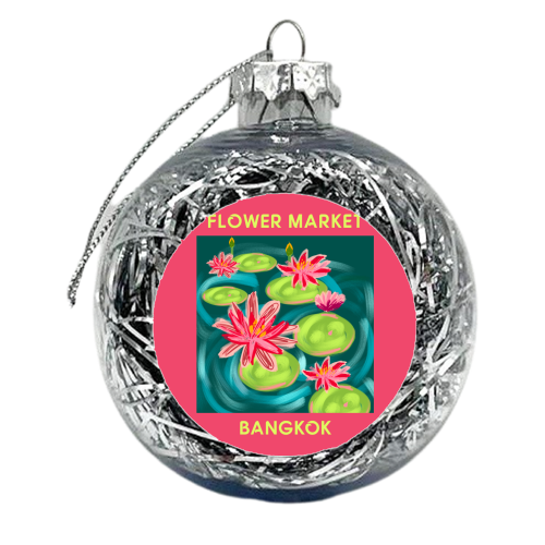 Flower Market Bangkok - xmas bauble by EZbie