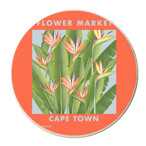 Flower Market Cape Town - personalised beer coaster by EZbie