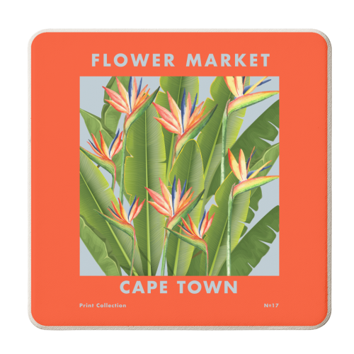 Flower Market Cape Town - personalised beer coaster by EZbie